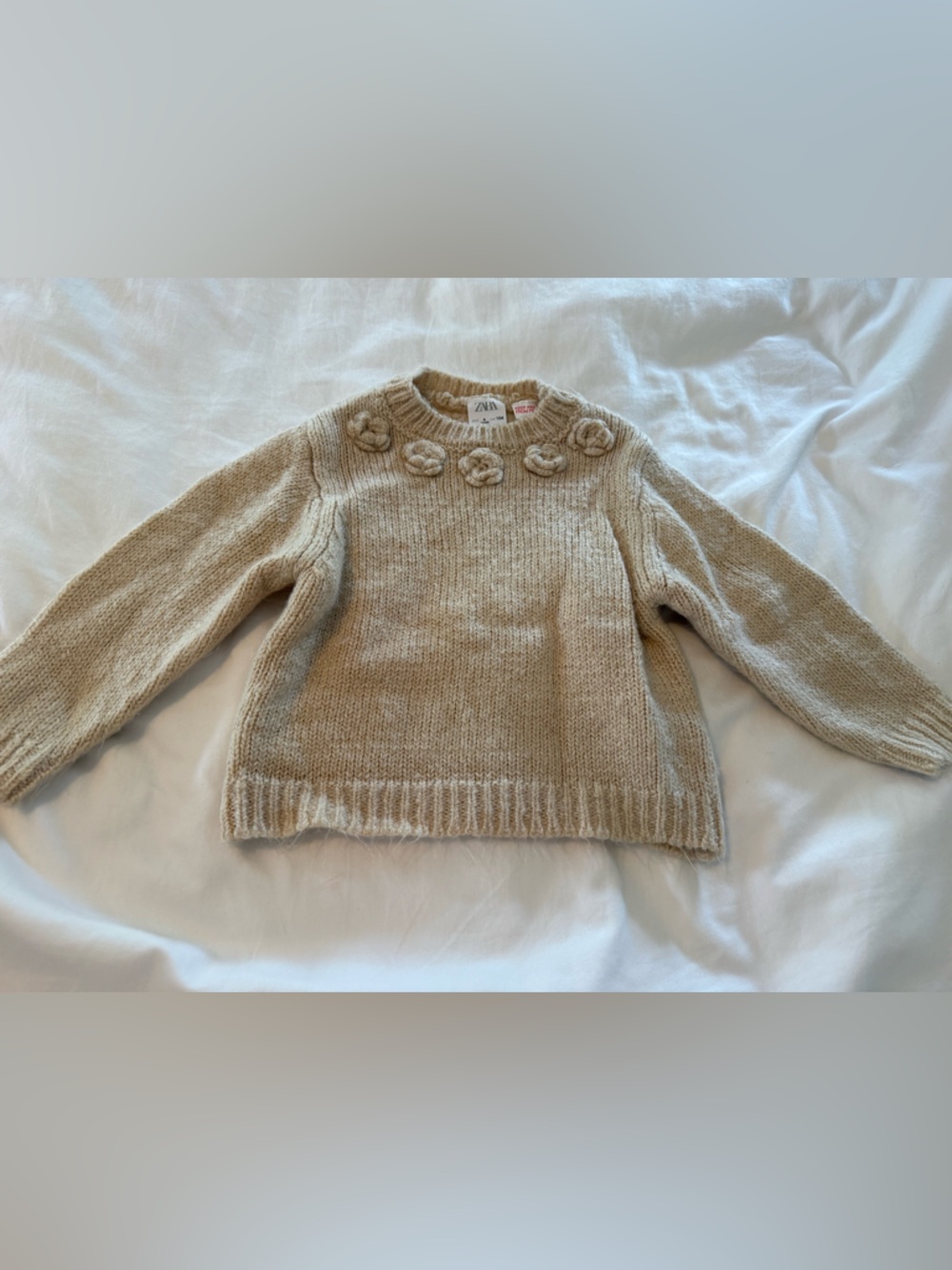 Zara Toddler Girl Cream Sweater- Size 4
